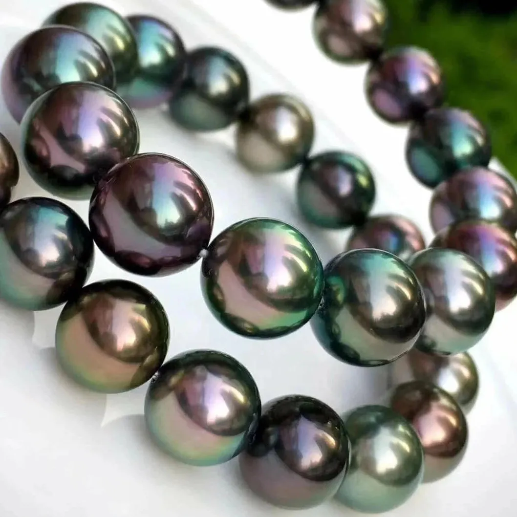 黒蝶クイーン | 8.0-11.0 mm Tahitian South Sea Multicolor Pearl Necklace | PSL Certificate