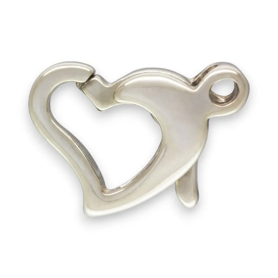 🆕🔗 Heart Shape Clasp with Drop in Sterling Silver