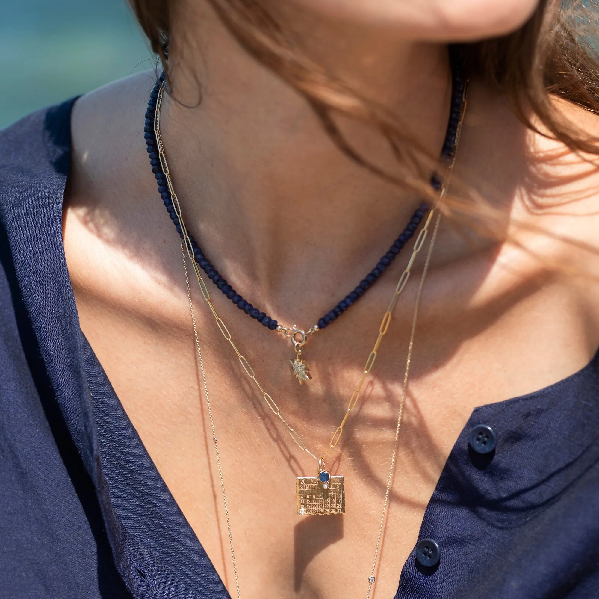 10K Gold "1960s Calendar" Double Sided Customizable Pendant