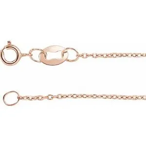 10K Rose 1 mm Diamond-Cut Cable 20" Chain