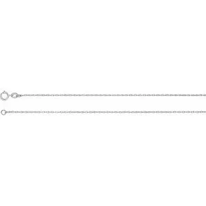 10K White 1 mm Solid Rope 20" Chain