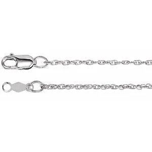 10K White 1.25 mm Rope 20" Chain