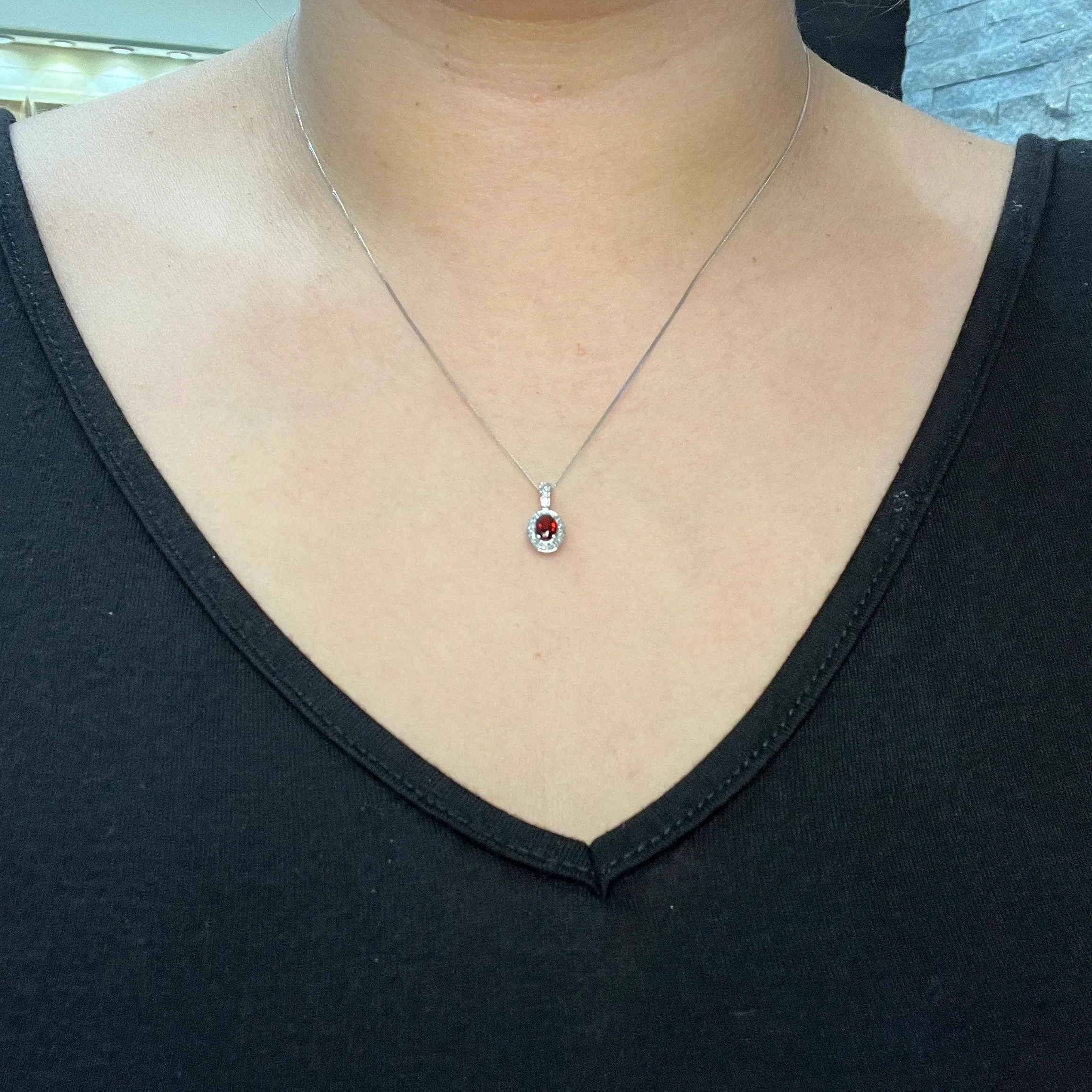10K White Gold (August) Birthstone Peridot and Diamond Halo Pendant