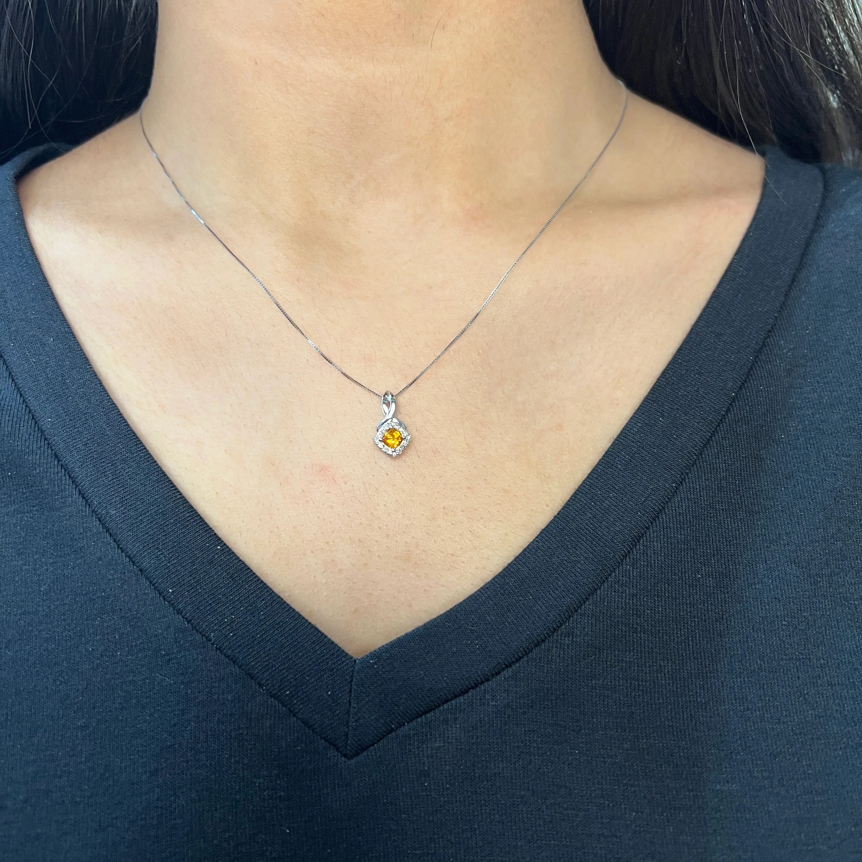 10K White Gold (May) Birthstone Emerald and Diamond Halo Pendant