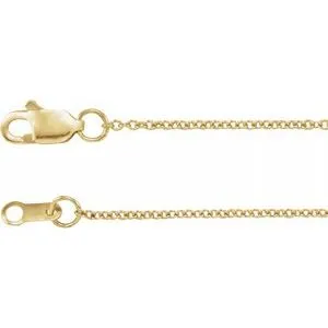 10K Yellow 1 mm Solid Cable 16" Chain