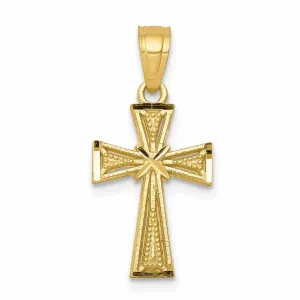 10k Yellow Gold Polished Cross Pendant