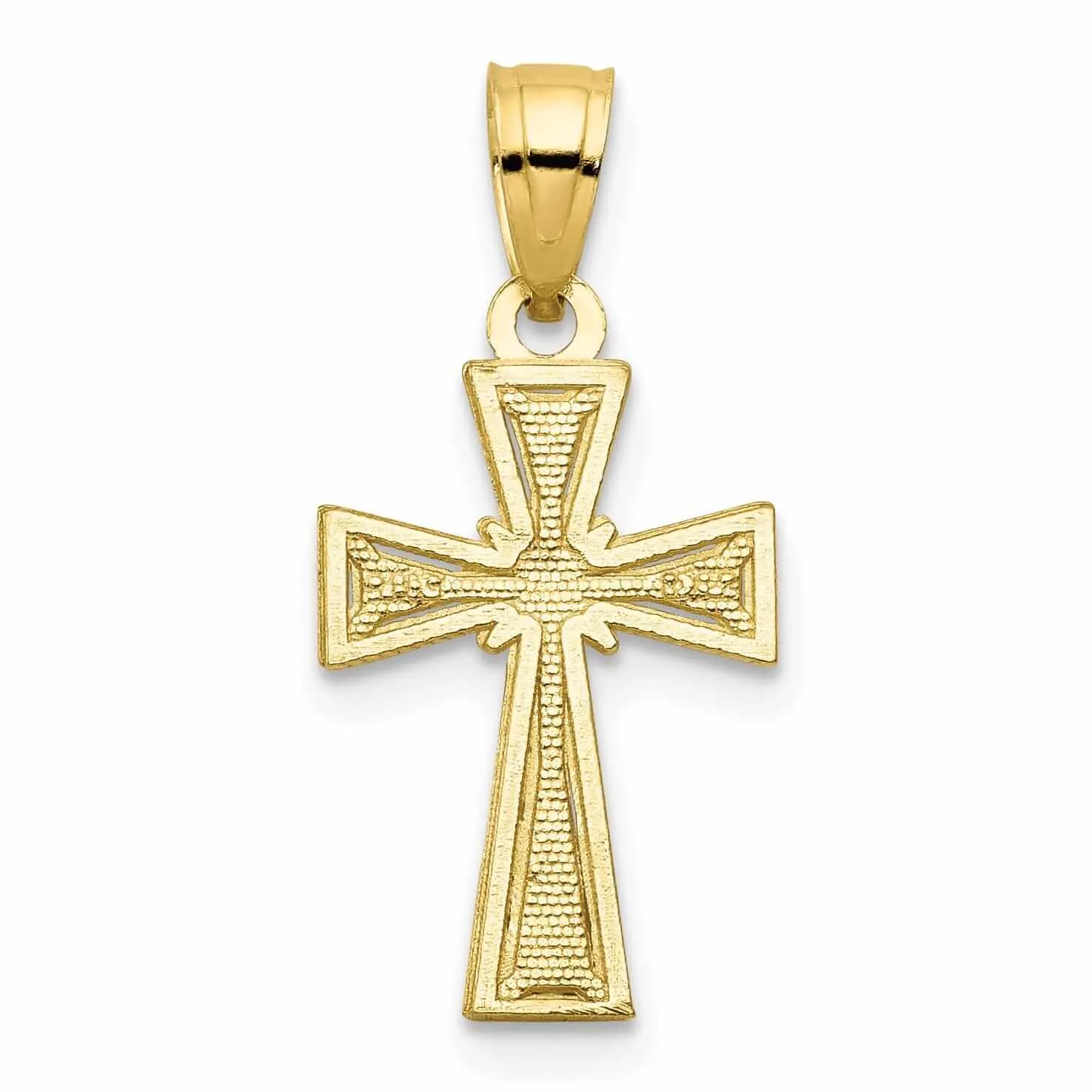 10k Yellow Gold Polished Cross Pendant