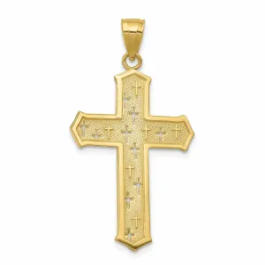 10k Yellow Gold Polished Passion Cross Pendant