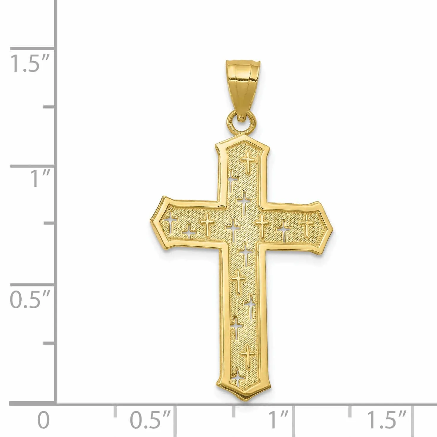 10k Yellow Gold Polished Passion Cross Pendant