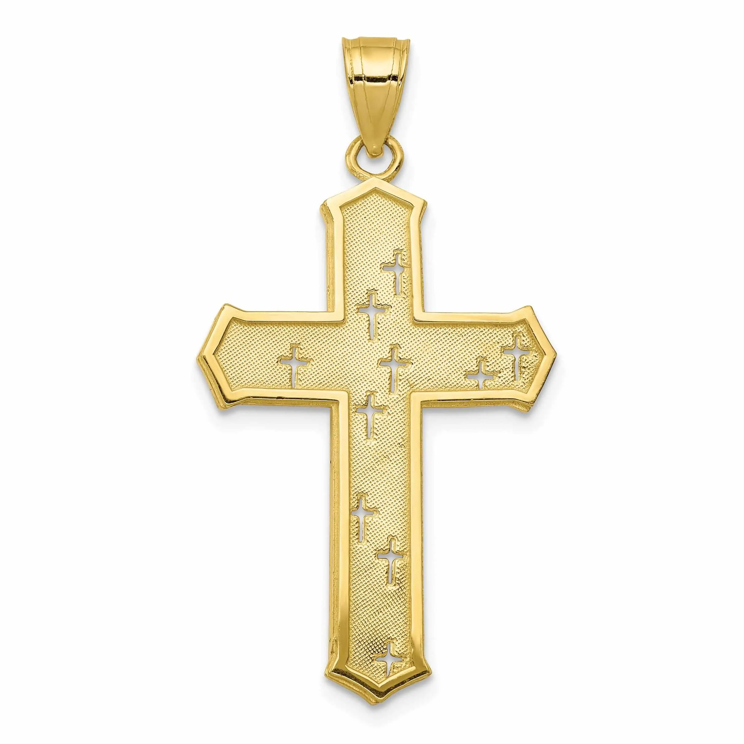 10k Yellow Gold Polished Passion Cross Pendant