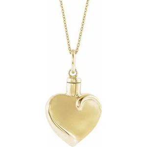 10K Yellow Heart Ash Holder 18" Necklace