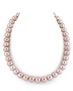11.5-12.5mm Pink Freshwater Pearl Necklace - AAA Quality