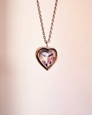 12mm Bezel Moonstone Heart Necklace