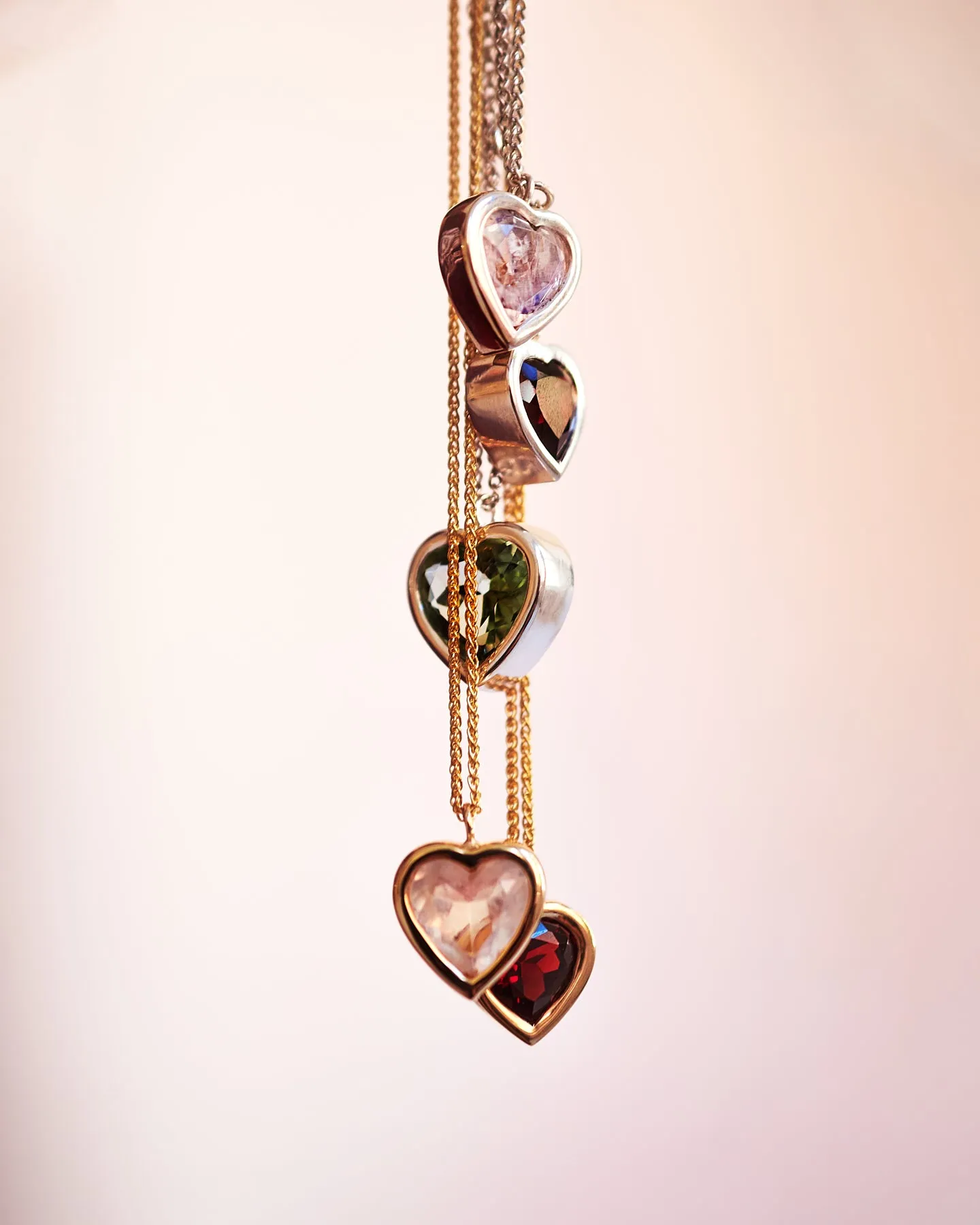 12mm Bezel Moonstone Heart Necklace