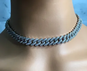 12mm s link Gold cuban chain necklace, blinged iced cuban necklace , Micro Paved 12mm S-Link Miami Cuban Necklaces Hiphop Men and women Iced necklace