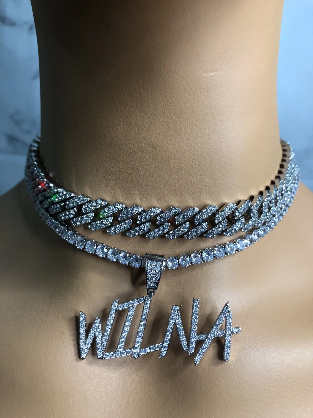 12mm s link Gold cuban chain necklace, blinged iced cuban necklace , Micro Paved 12mm S-Link Miami Cuban Necklaces Hiphop Men and women Iced necklace