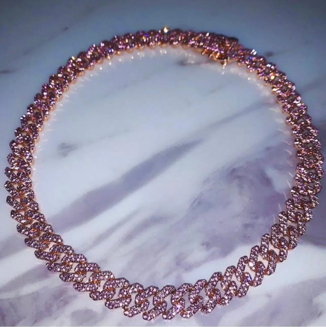 12mm s link Gold cuban chain necklace, blinged iced cuban necklace , Micro Paved 12mm S-Link Miami Cuban Necklaces Hiphop Men and women Iced necklace
