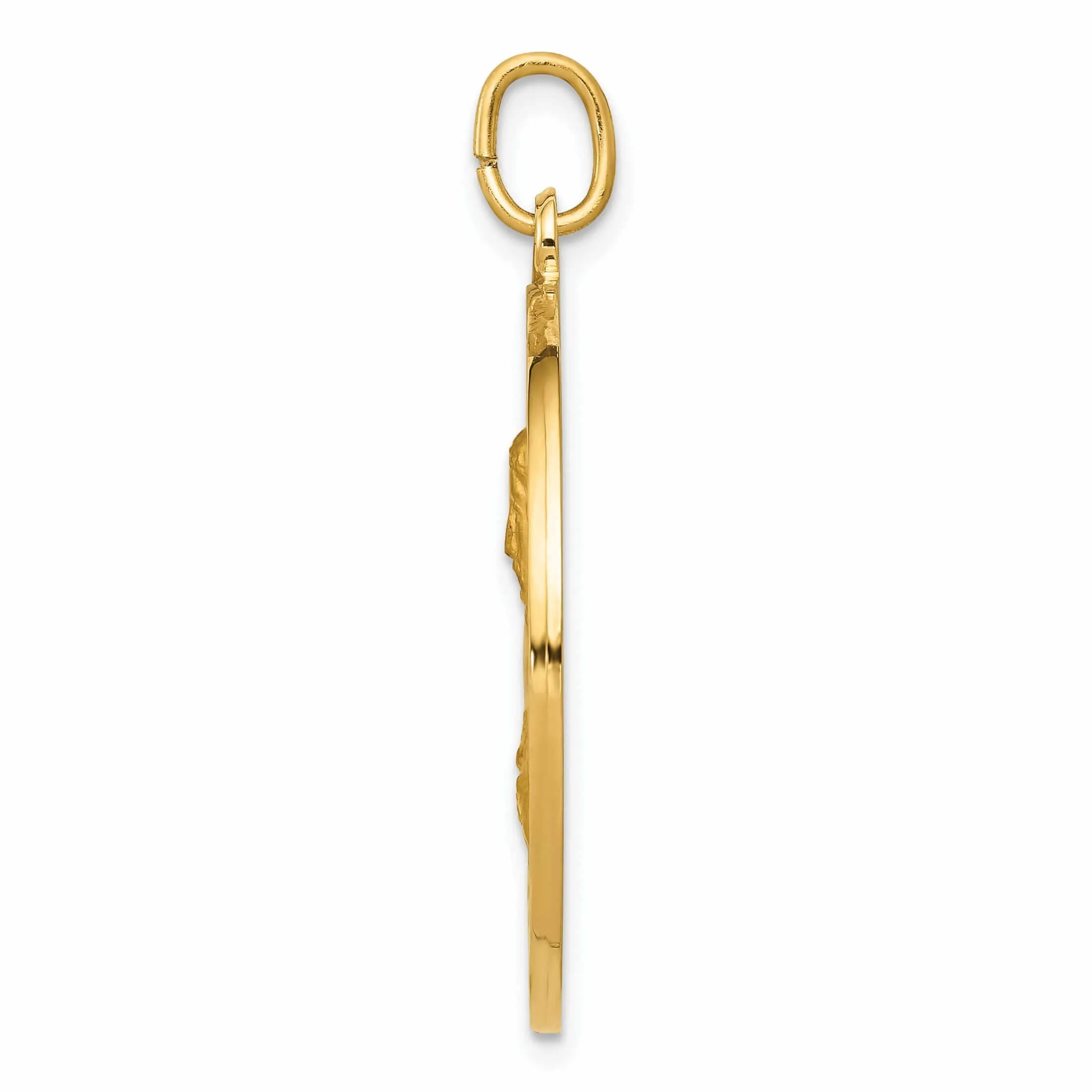 14 Yellow Gold Sacred Heart Jesus Medal Pendant