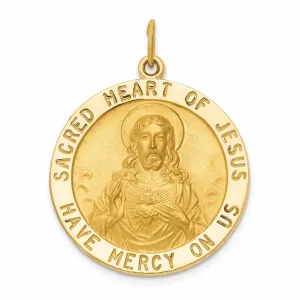 14 Yellow Gold Sacred Heart Jesus Medal Pendant