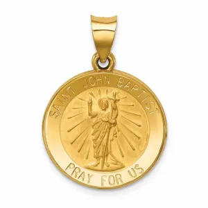 14 Yellow Gold Saint John Baptist Medal Pendant