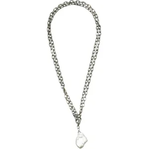 149-01-S | AMALFI NECKLACE W/BAROQUE STONE PEARL IN SILVER 44"
