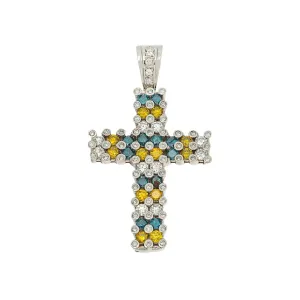 14k Diamond Bezel Cross 8.73ctw