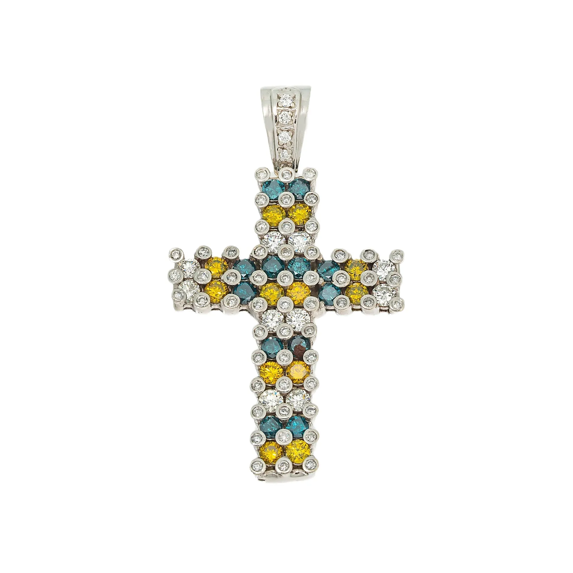 14k Diamond Bezel Cross 8.73ctw