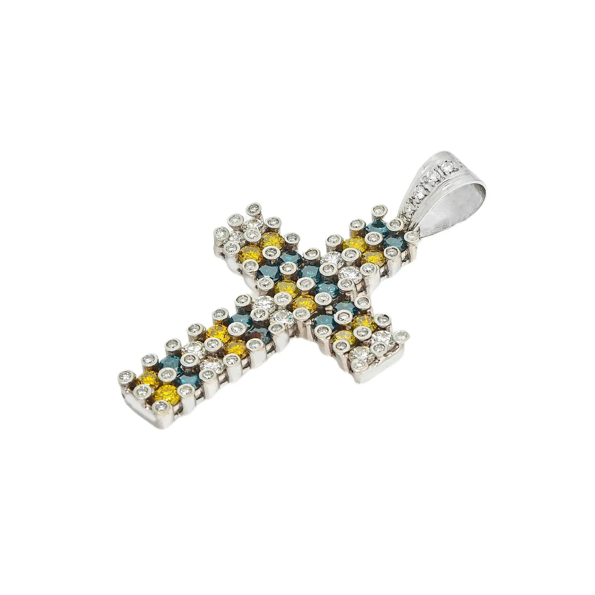 14k Diamond Bezel Cross 8.73ctw