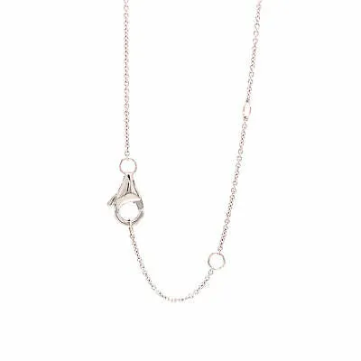 14K Diamond Pave Heart Necklace White Gold 0.38ctw