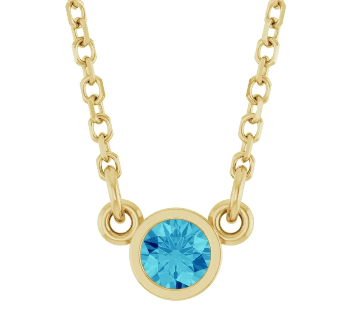 14K Gold Birthstone Necklace