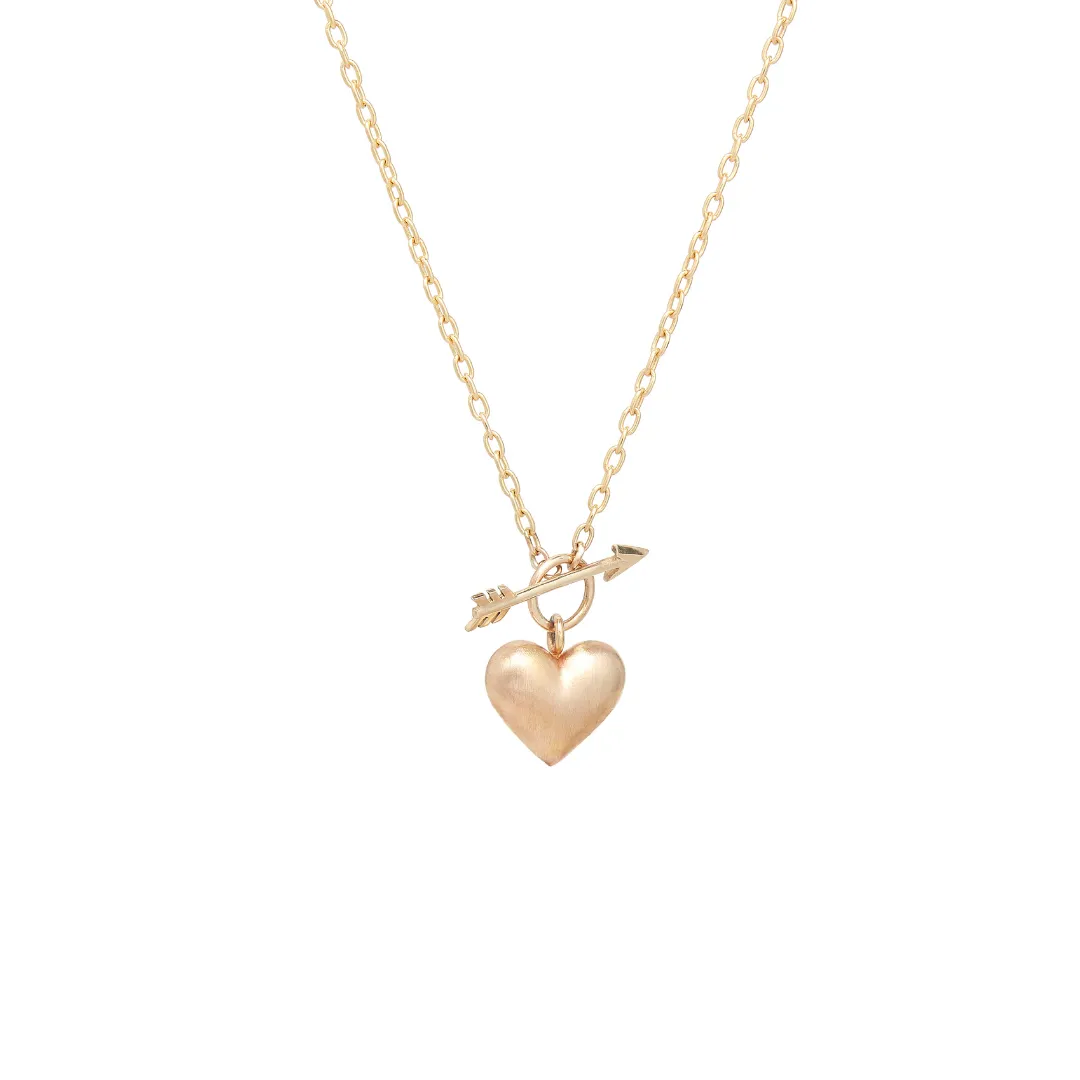 14K Gold Cupid's Heart Necklace