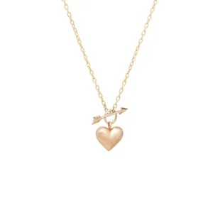 14K Gold Cupid's Heart Necklace