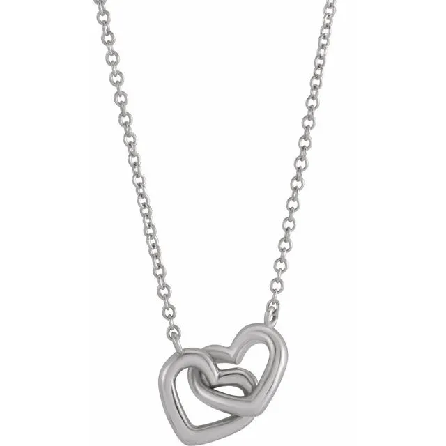 14K Gold Interlocking Heart Necklace