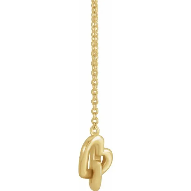 14K Gold Interlocking Heart Necklace