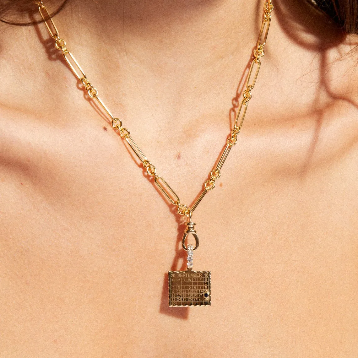 14K Gold "Esme " Paperclip Chain Necklace - 18"
