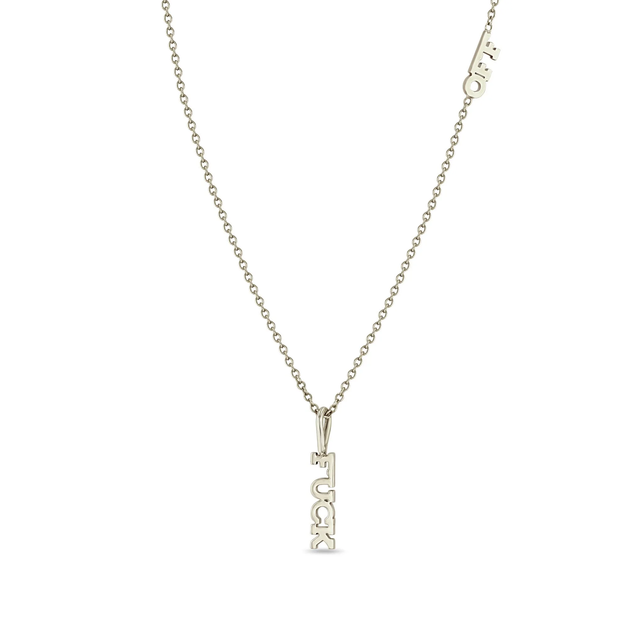 14k Itty Bitty FUCK Necklace with Itty Bitty OFF