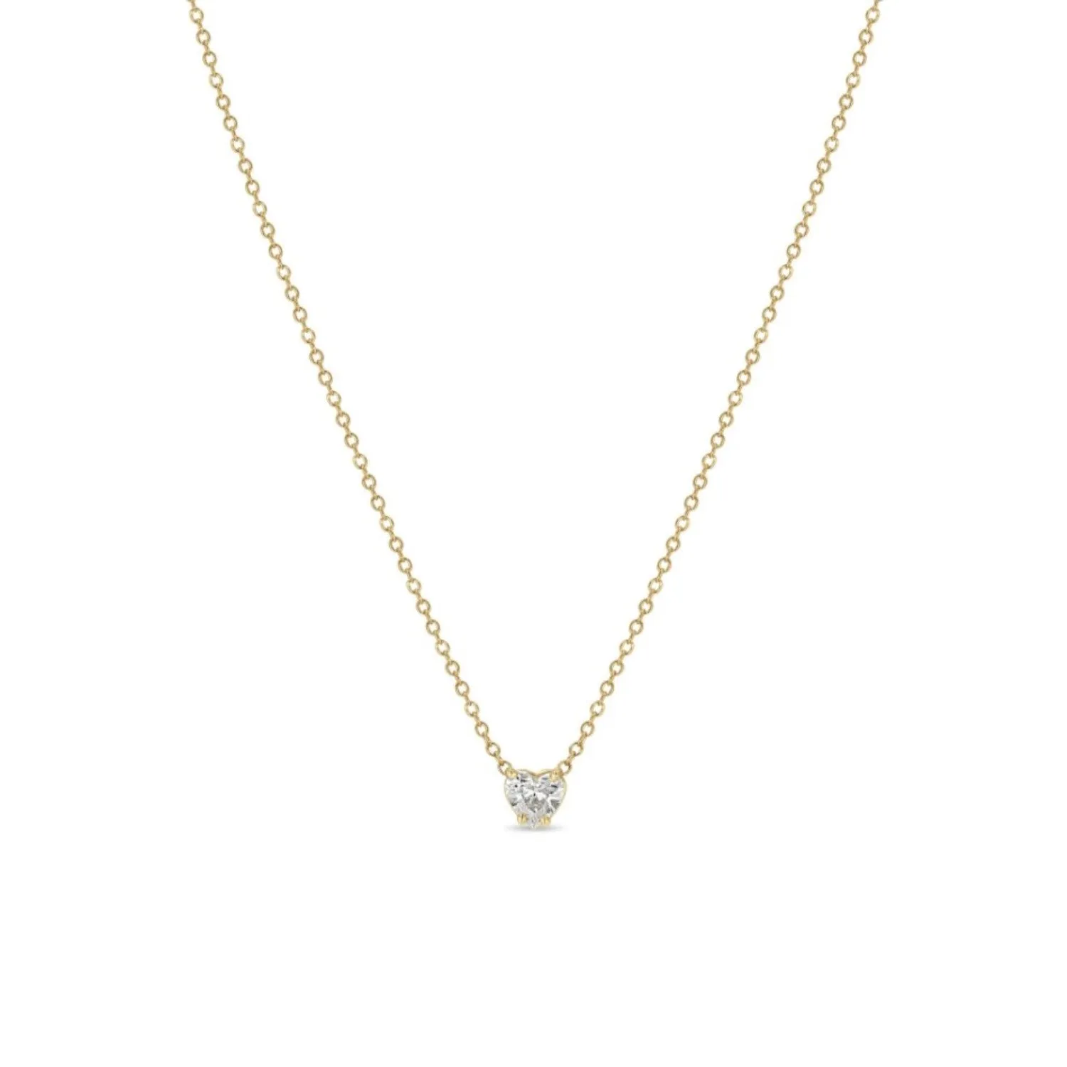 14k Prong Heart Shaped Diamond Necklace
