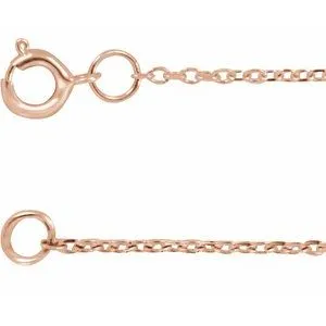 14K Rose 1 mm Adjustable Diamond-Cut Cable 16-18" Chain