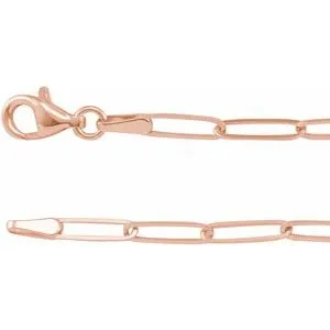 14K Rose 2.6 mm Elongated Link 20" Chain