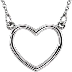 14k Rose Gold 10x10.75mm 16" Heart Necklace