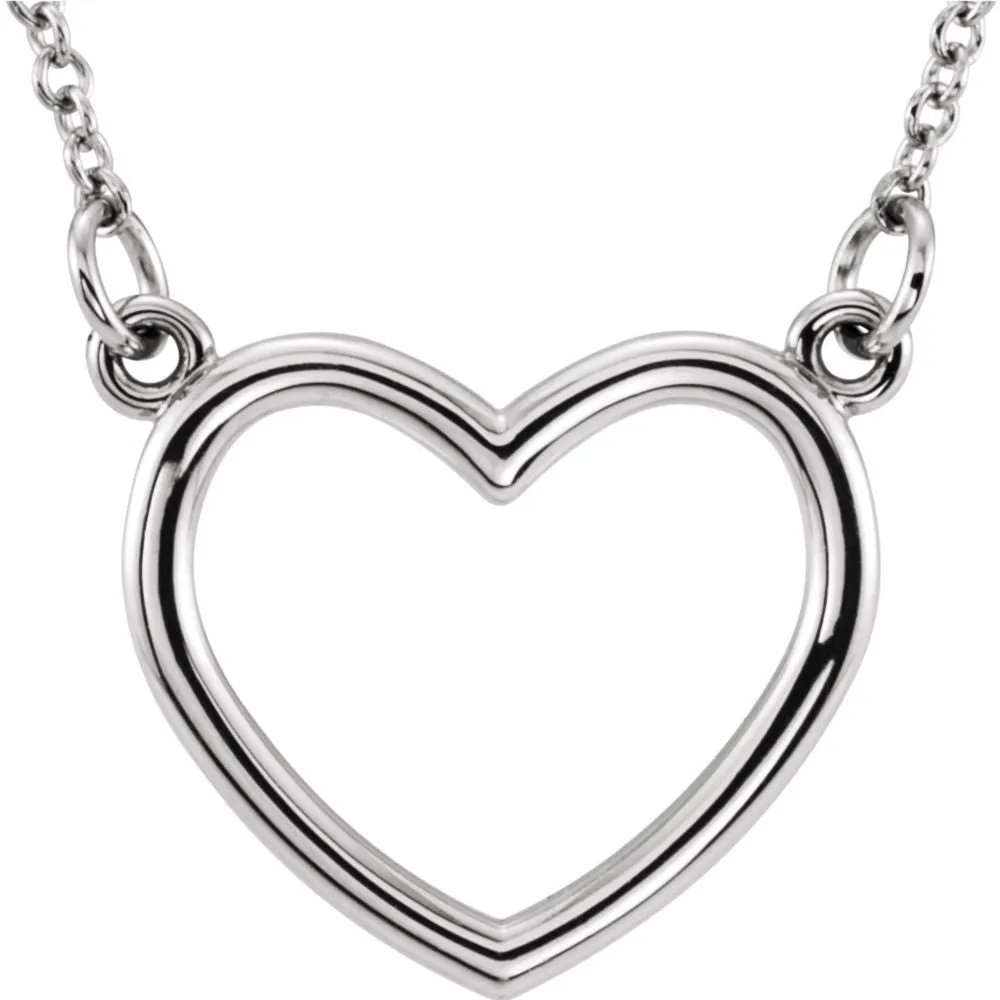 14k Rose Gold 10x10.75mm 16" Heart Necklace