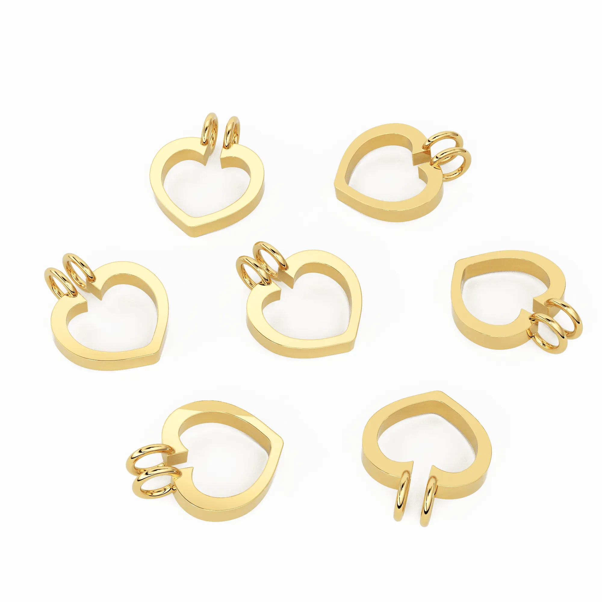 14k Solid Gold Heart Ring Keeper / Heart Ring Pendant / Heart Gold Charm