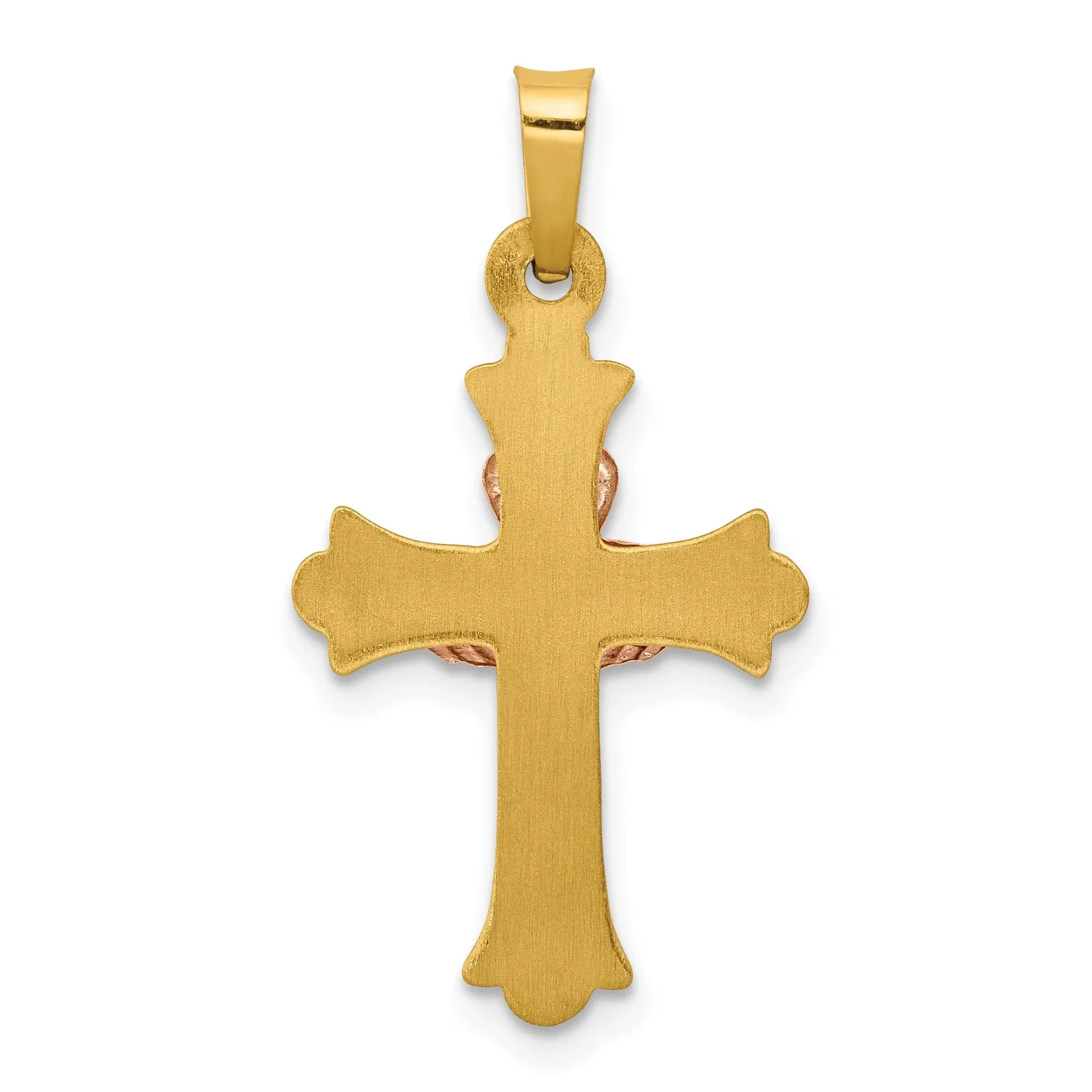 14k Two-Tone Gold Claddagh Cross Pendant