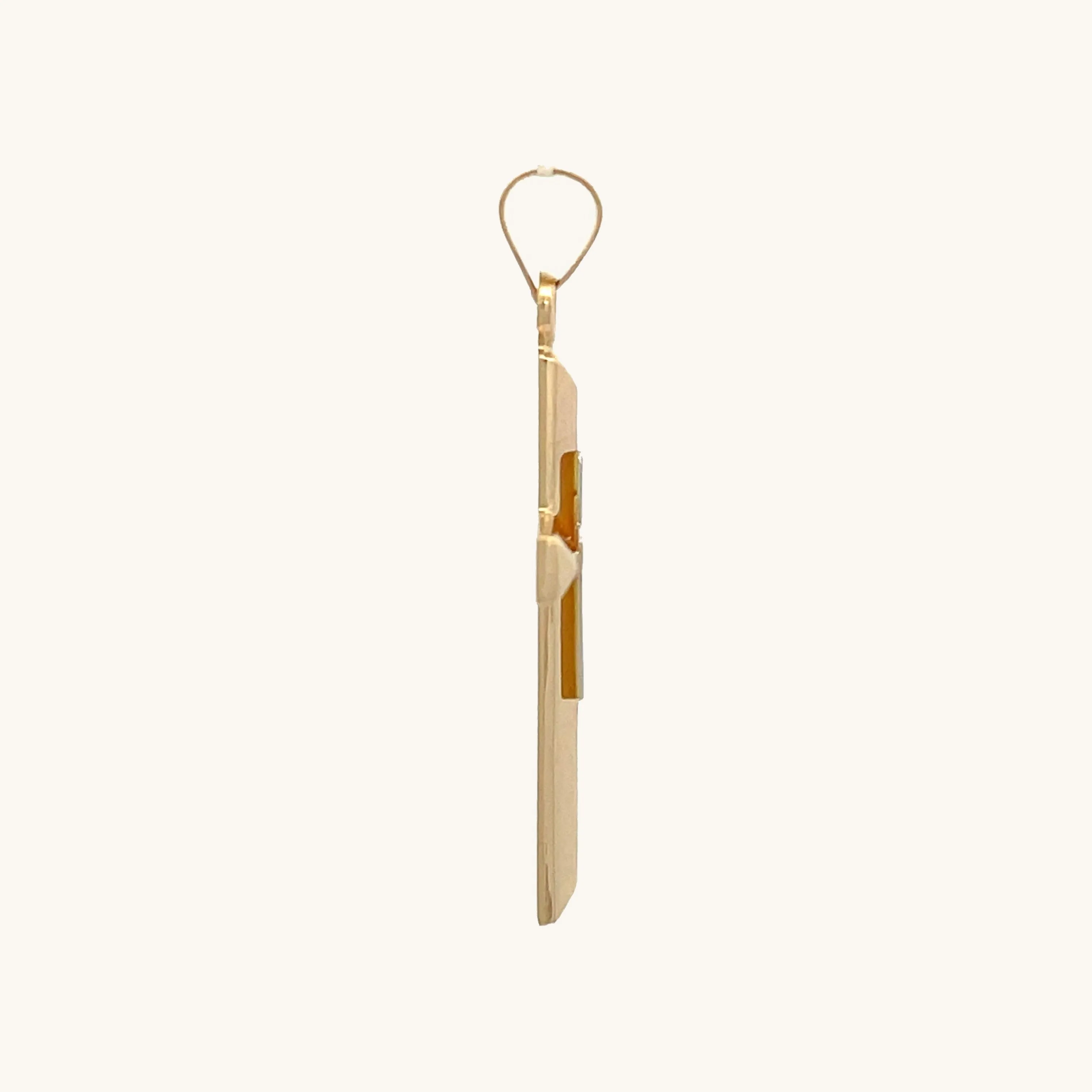 14K TWO-TONE GOLD CROSS ON CROSS PENDANT