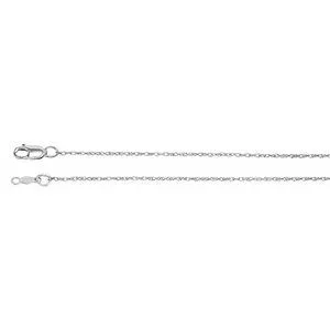 14K White 1 mm Rope 24" Chain