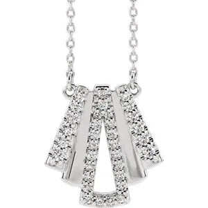 14K White 1/5 CTW Diamond Art Deco 16" Necklace