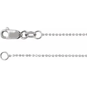 14K White 1mm Diamond-Cut Bead 20" Chain