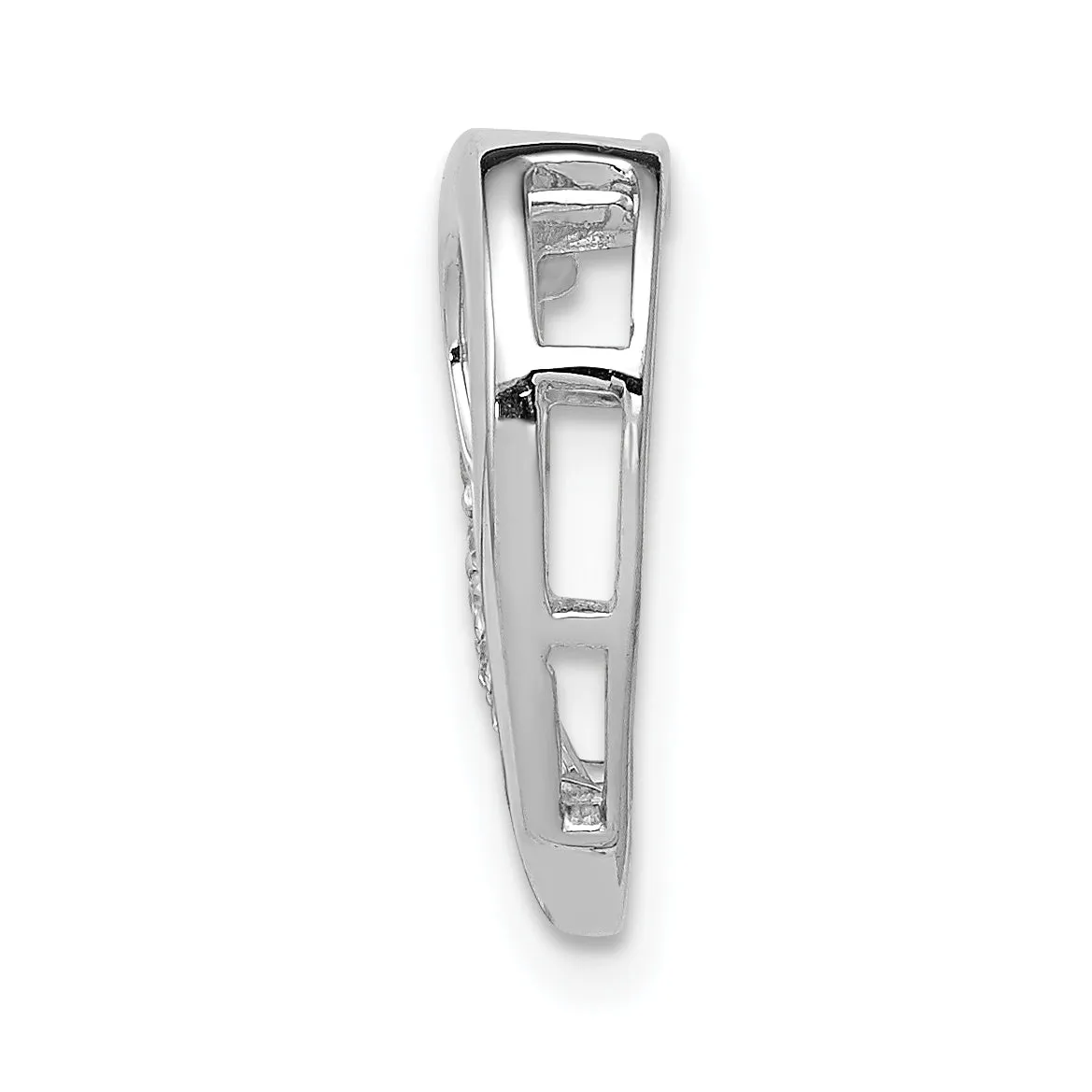 14k White Gold 1/20ct. Fancy Diamond Heart Chain Slide Pendant