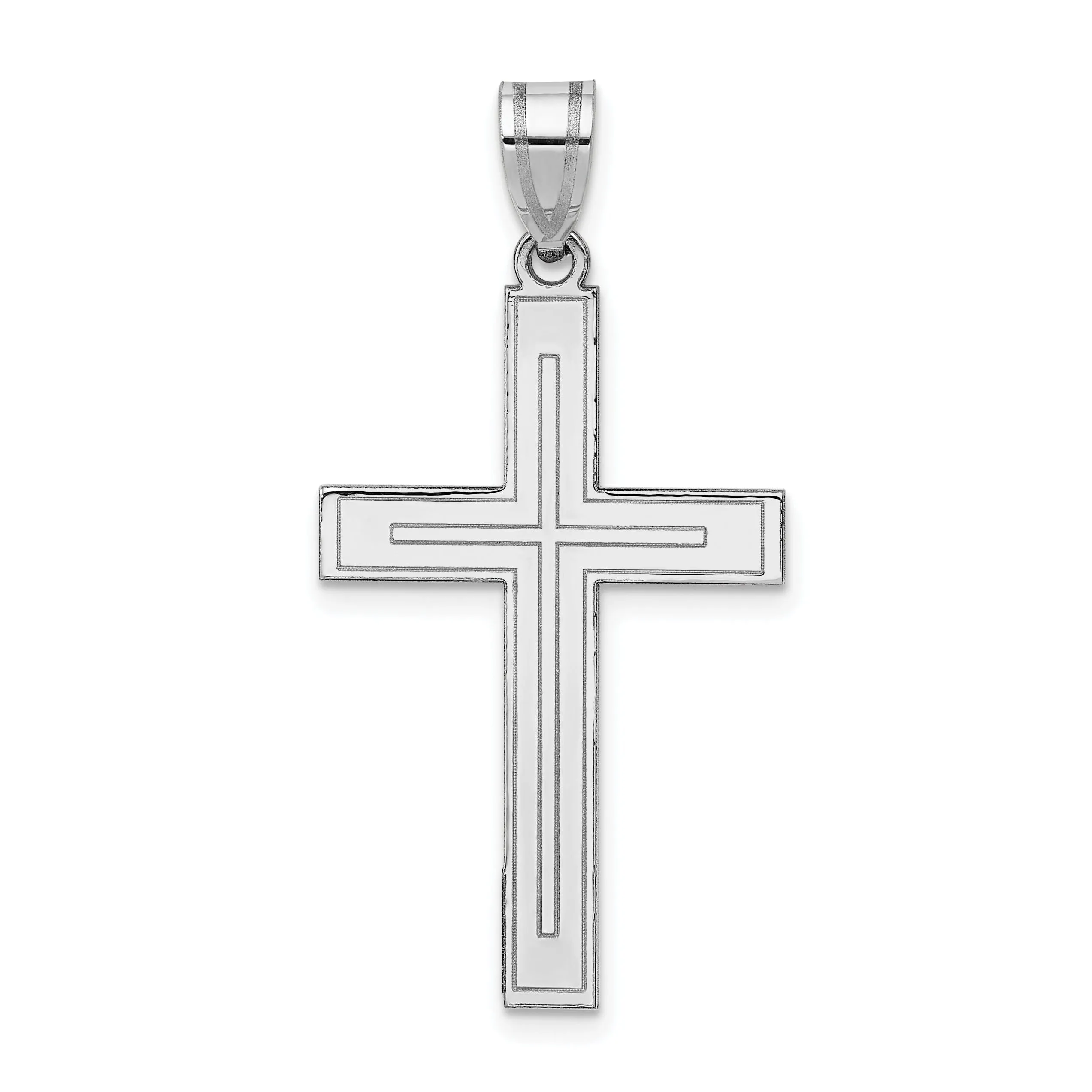 14k White Gold Cross Pendant