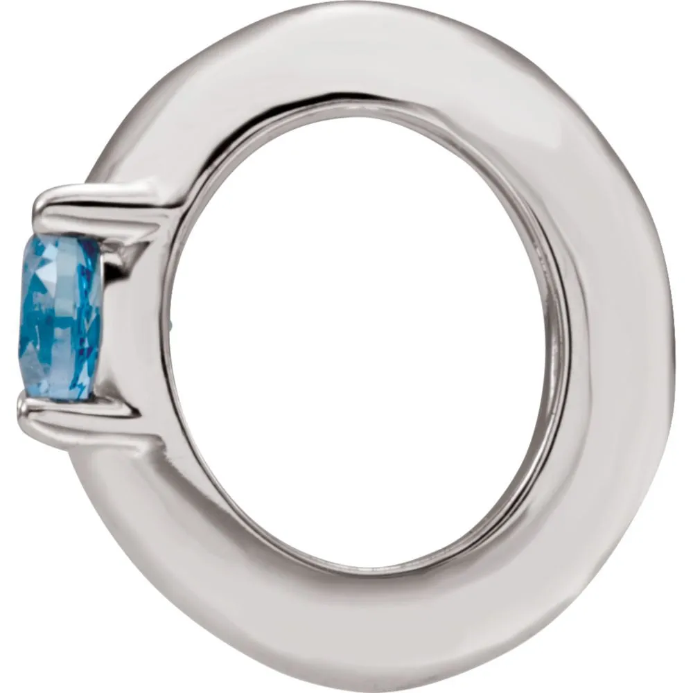 14k White Gold December Birth of a Child™ Miniature Birthstone Ring Pendant